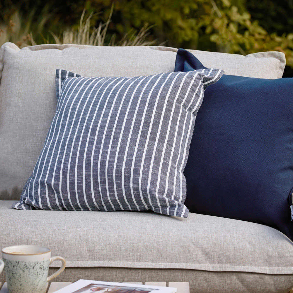 Yard Hessle Blue Stripe Cotton Cushion 45 x 45cm Image 6