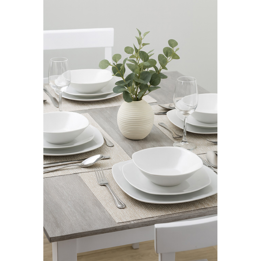 Waterside Everyday Square White 12 Piece Dinner Set Image 4