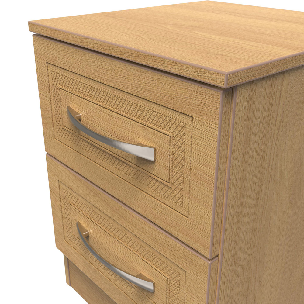 Crowndale Dorset 2 Drawer Modern Oak Bedside Cabinet Ready Assembled Image 5
