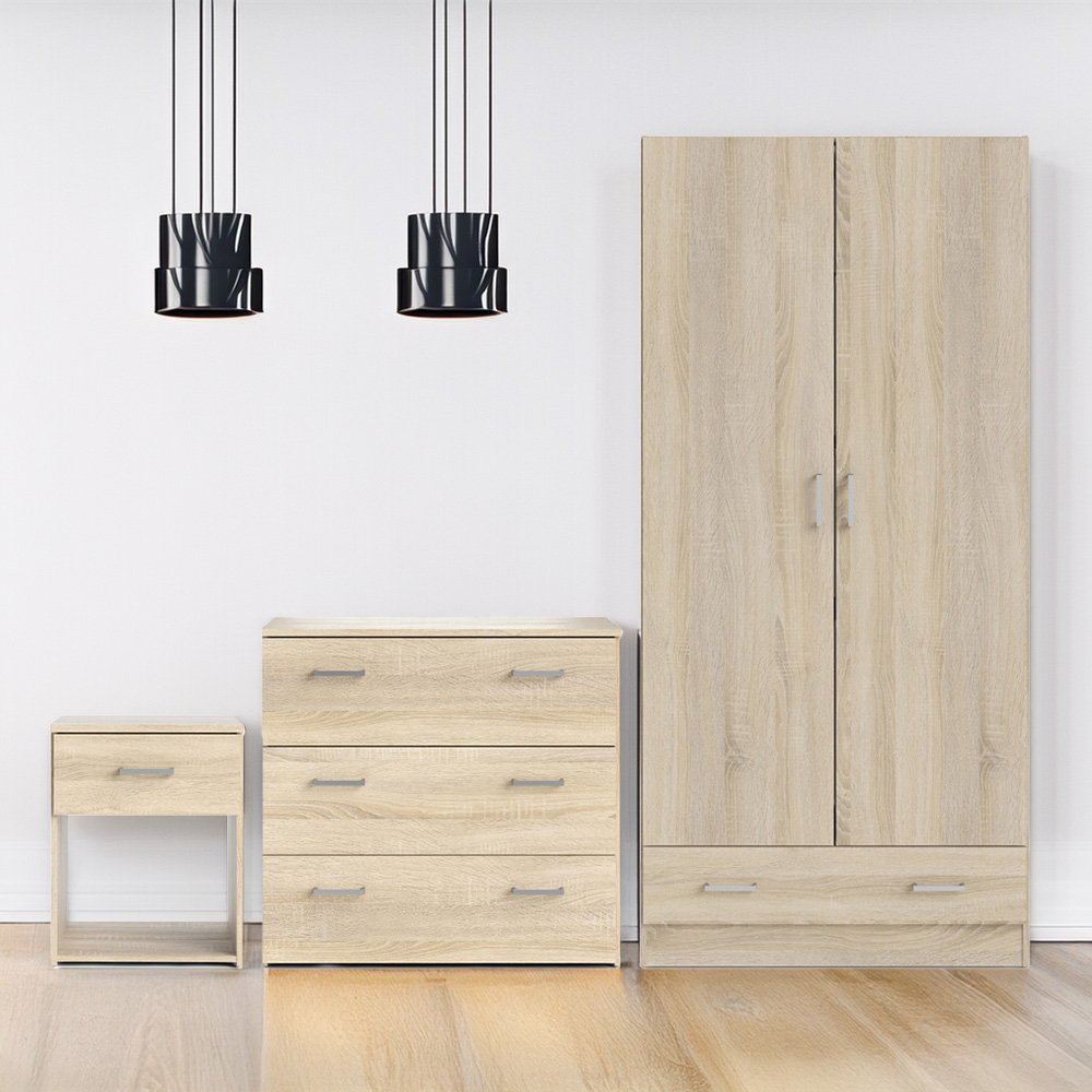 Florence Space Oak 3 Piece Bedroom Furniture Set Image 1