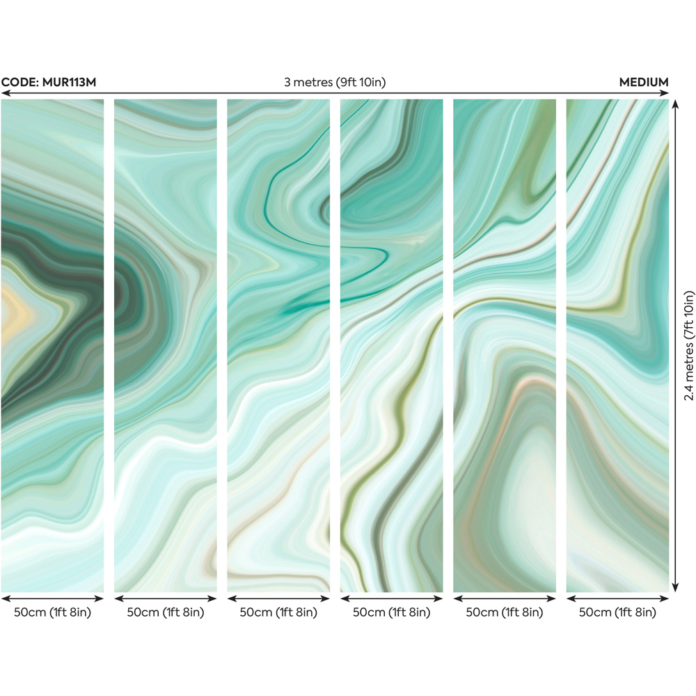 Origin Murals Marbled Ink Green Wall Mural Image 4