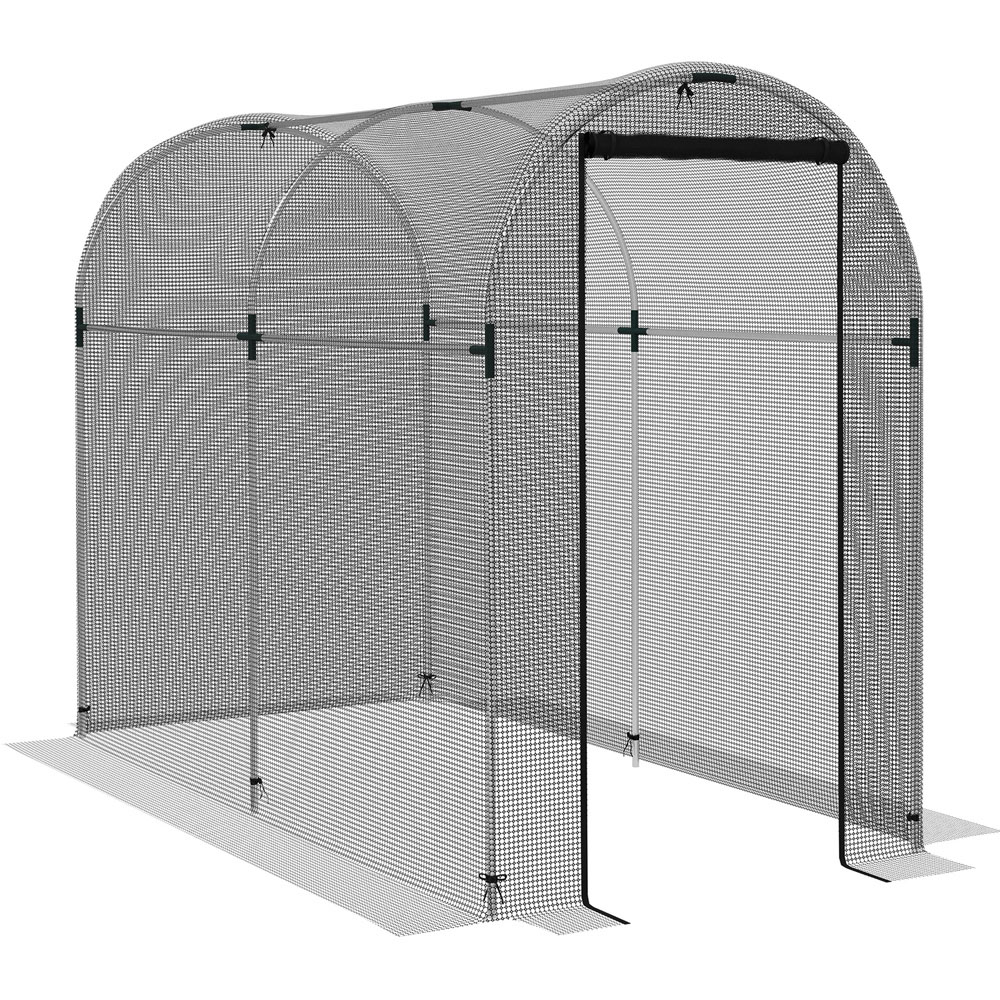 Outsunny Black Galvanised Steel 6 x 7.8ft Plant Tent Image 1