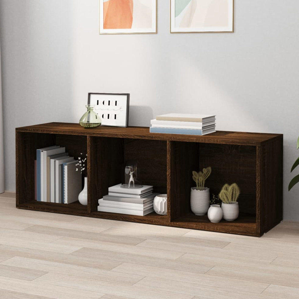 vidaXL 3 Shelf Brown Oak Bookcase Image 1
