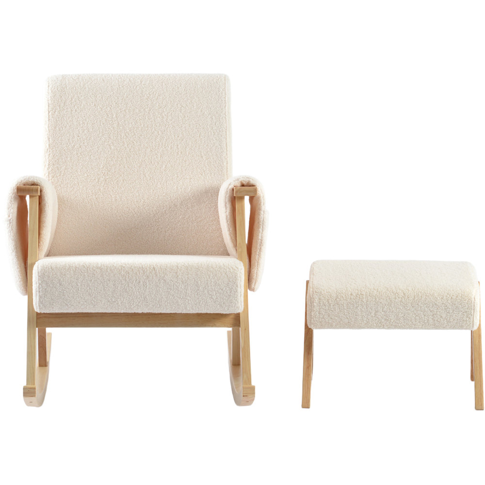 Bebe & Beyond Storyteller Off White Teddy Nursing Chair and Stool Image 3