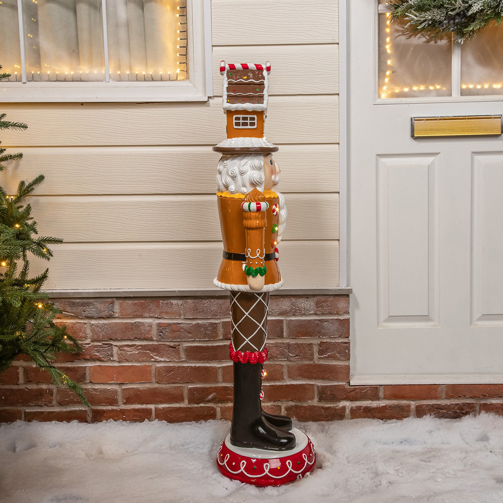 The Christmas Centre Brown Gingerbread LED Lights Nutcracker 4ft Image 9