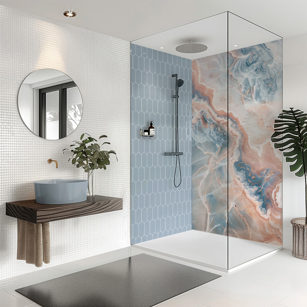 Splashbax Premium Artisan Onyx Summer Sky Di Bond Shower Panel 2400 x 1220mm Image 3
