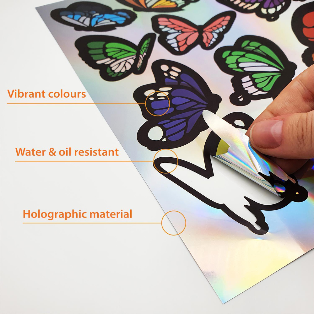 Walplus Kids Colourful Holographic Lace Butterflies Self Adhesive Wall Stickers Image 4