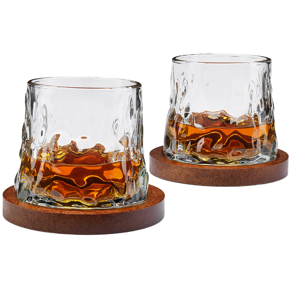 Red5 Rotating Whisky Glass with Coaster 2 Pack Image 1