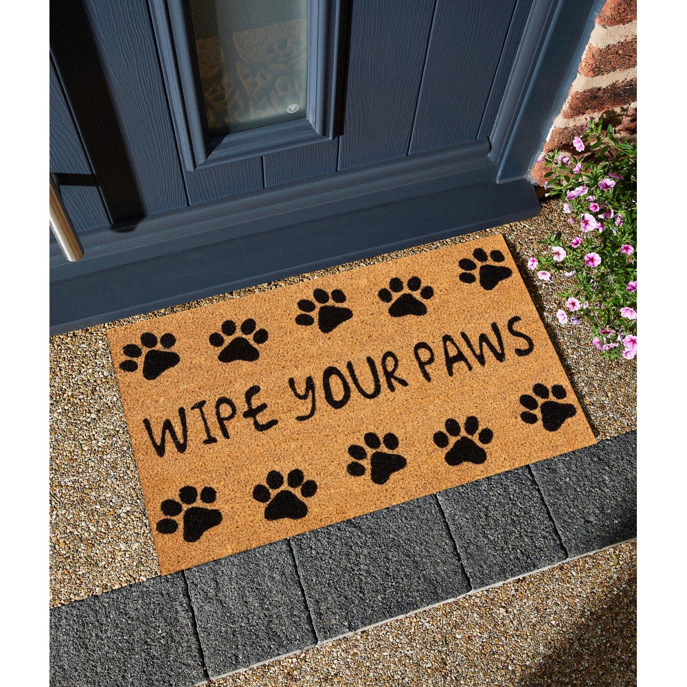 Eselle Astley Wipe Your Paws Printed Black Coir Door Mat 40 x 60cm Image 6