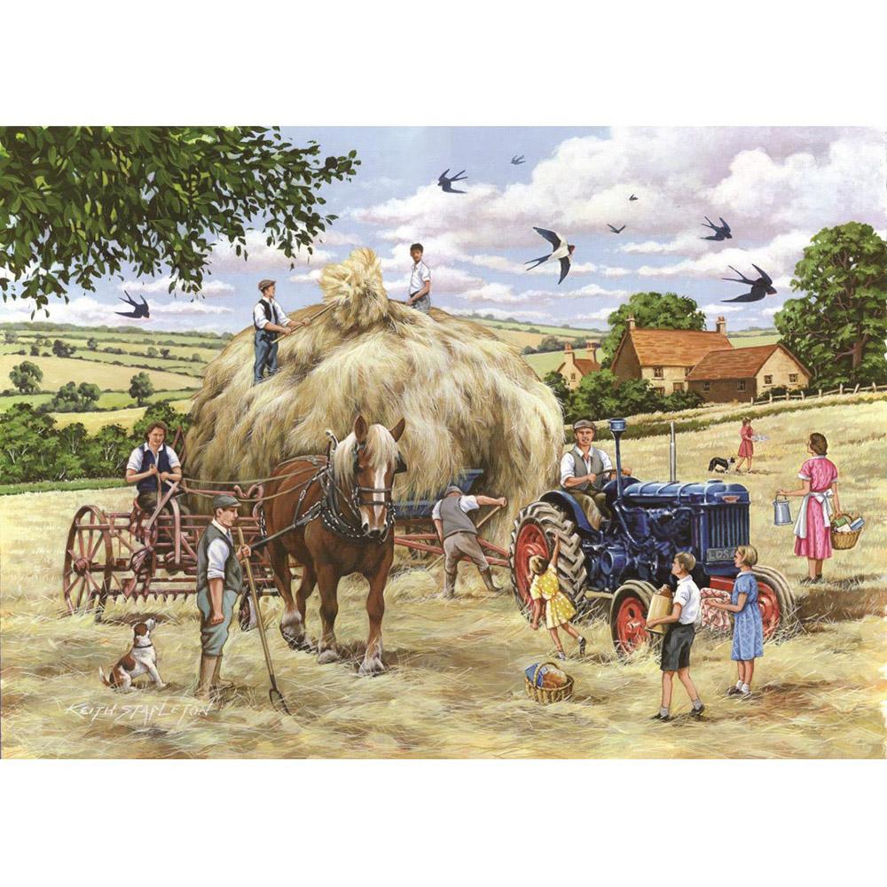 The House of Puzzles Making Hay 500 Piece Jigsaw Puzzle Image