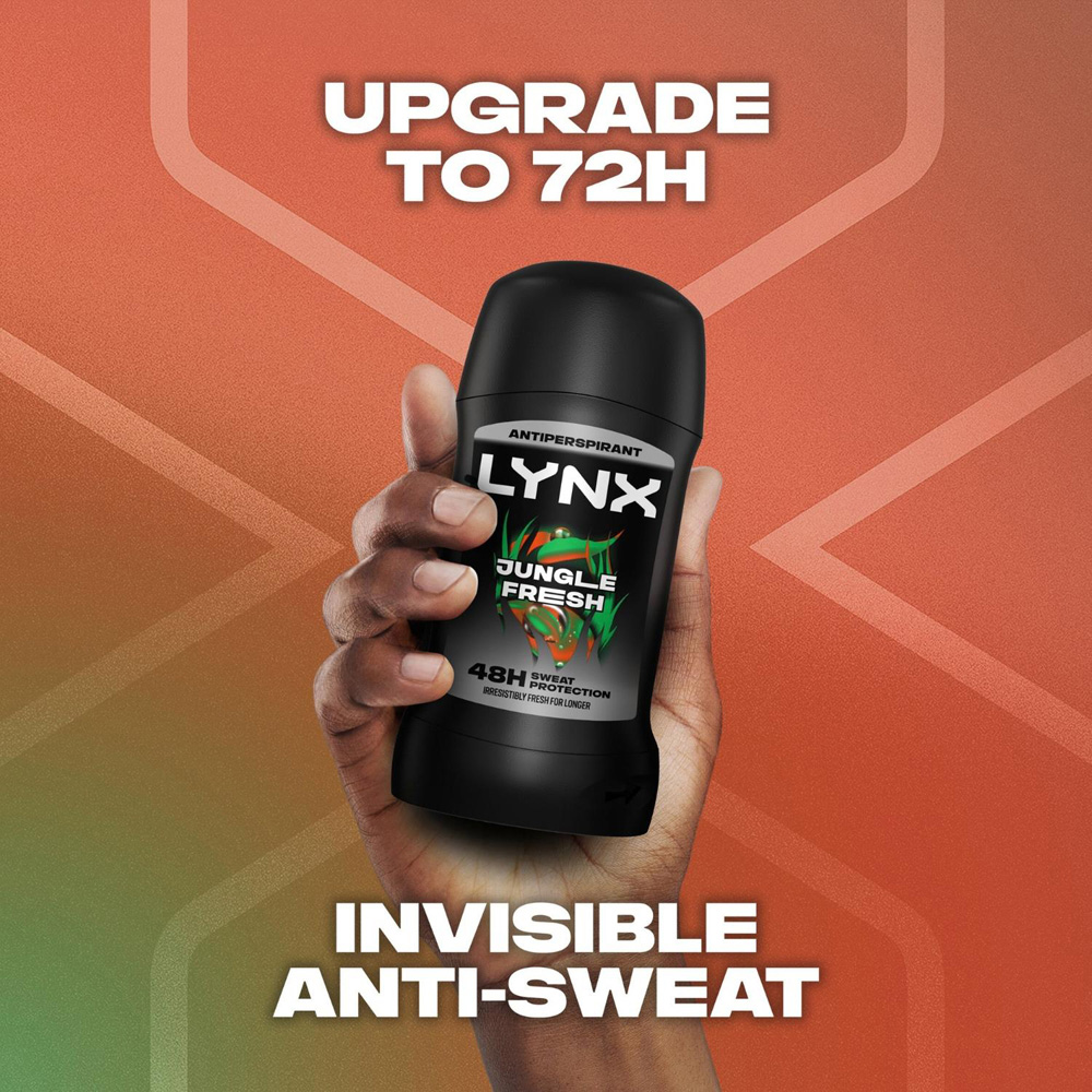Lynx Jungle Fresh 48H Odour Protection Anti-Perspirant Deodorant Stick 50ml 3 Pack Image 8