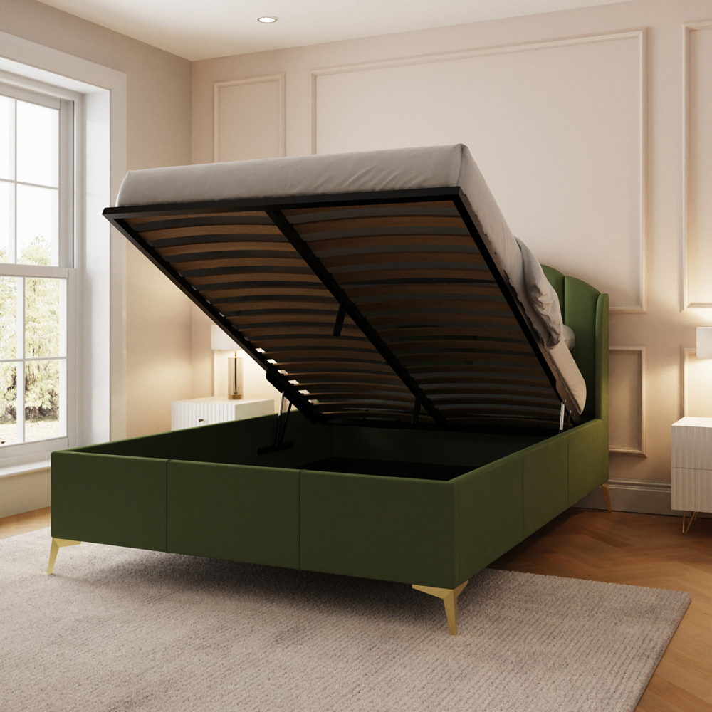 GFW Pettine Double Green End Lift Ottoman Bed Image 8
