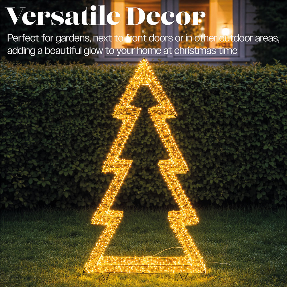 Xmas Haus 4800 Warm White Micro LED Gold Metal Christmas Tree Silhouette 70cm Image 5