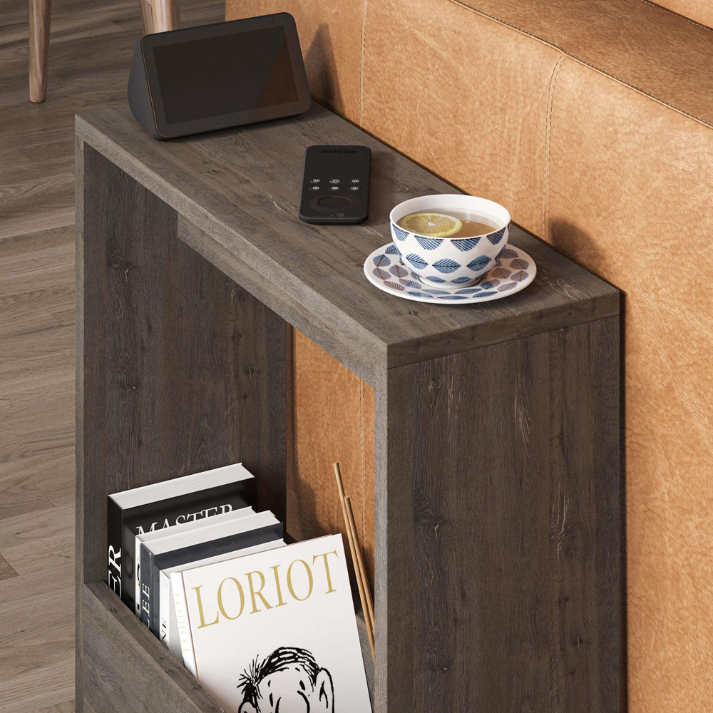 Decortie Simpi Single Shelf Dark Coffee Modern Side End Table Image 3