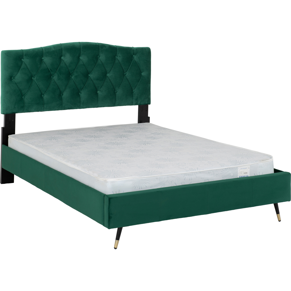 Seconique Freya Double Green Velvet Touch Bed Frame Image 4