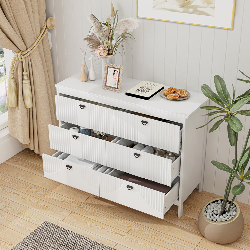 Costway 3 Drawer White Dresser with Anti-Toppling Kit Image 4