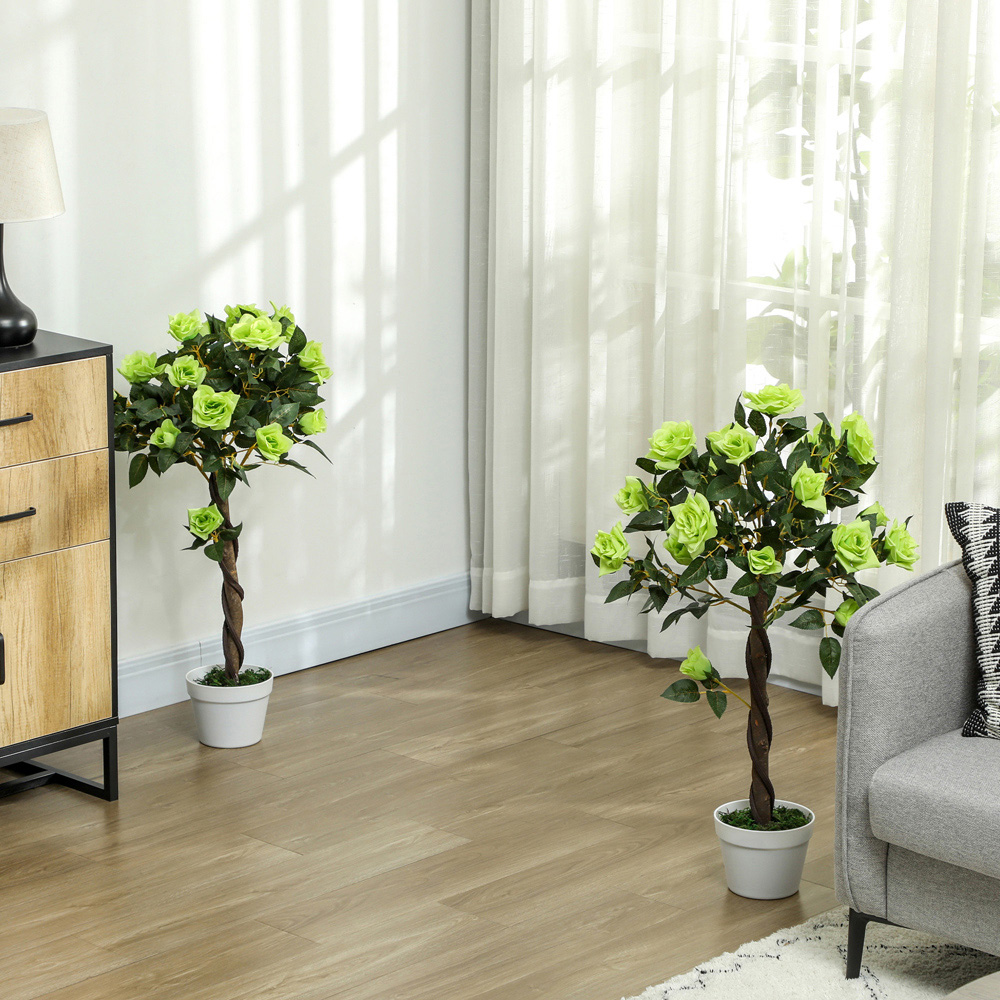 Portland Green Rose Artificial Tree in Pot 90cm 2 Pack Image 2