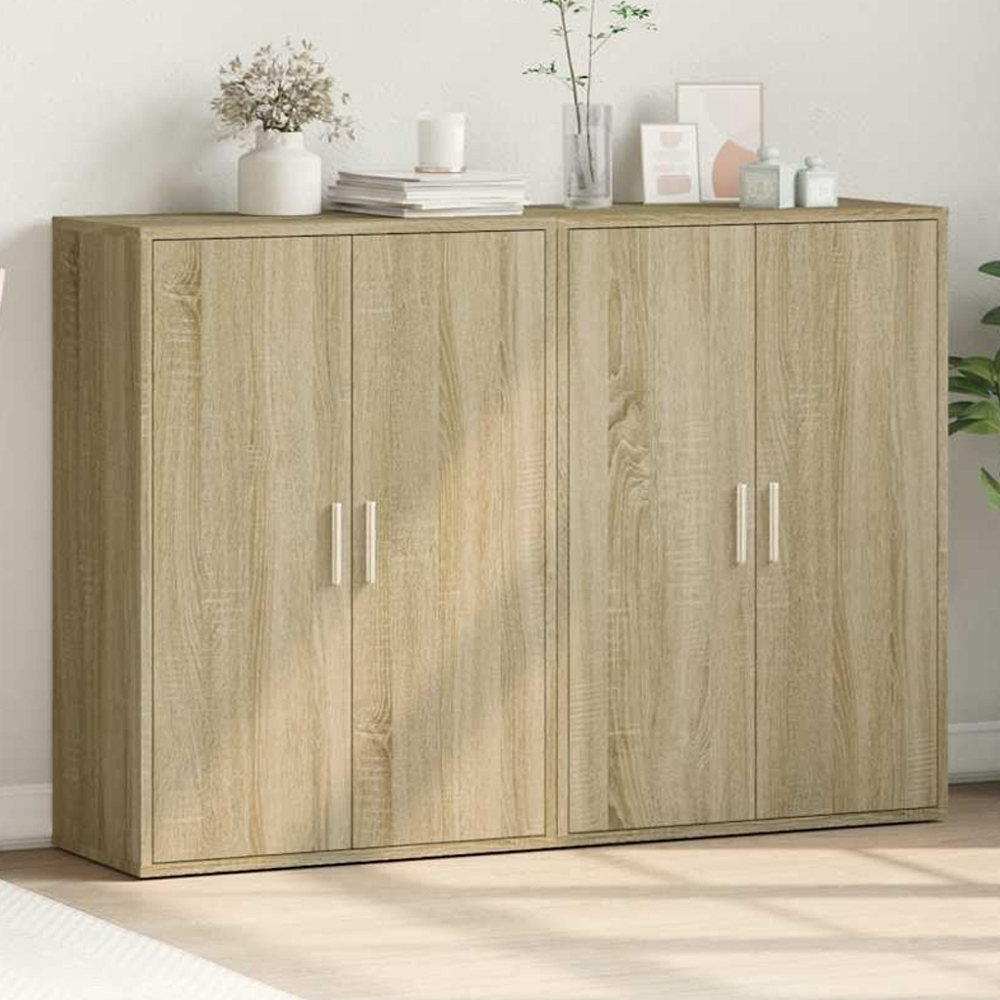 vidaXL 2 Door Sonoma Oak Sideboard Set of 2 Image 1
