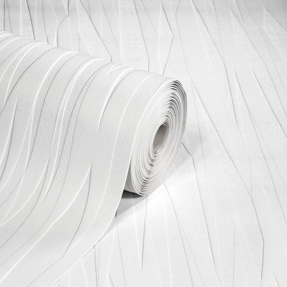 Anaglypta Folded Paper Geometric Shard White Wallpaper Image 2