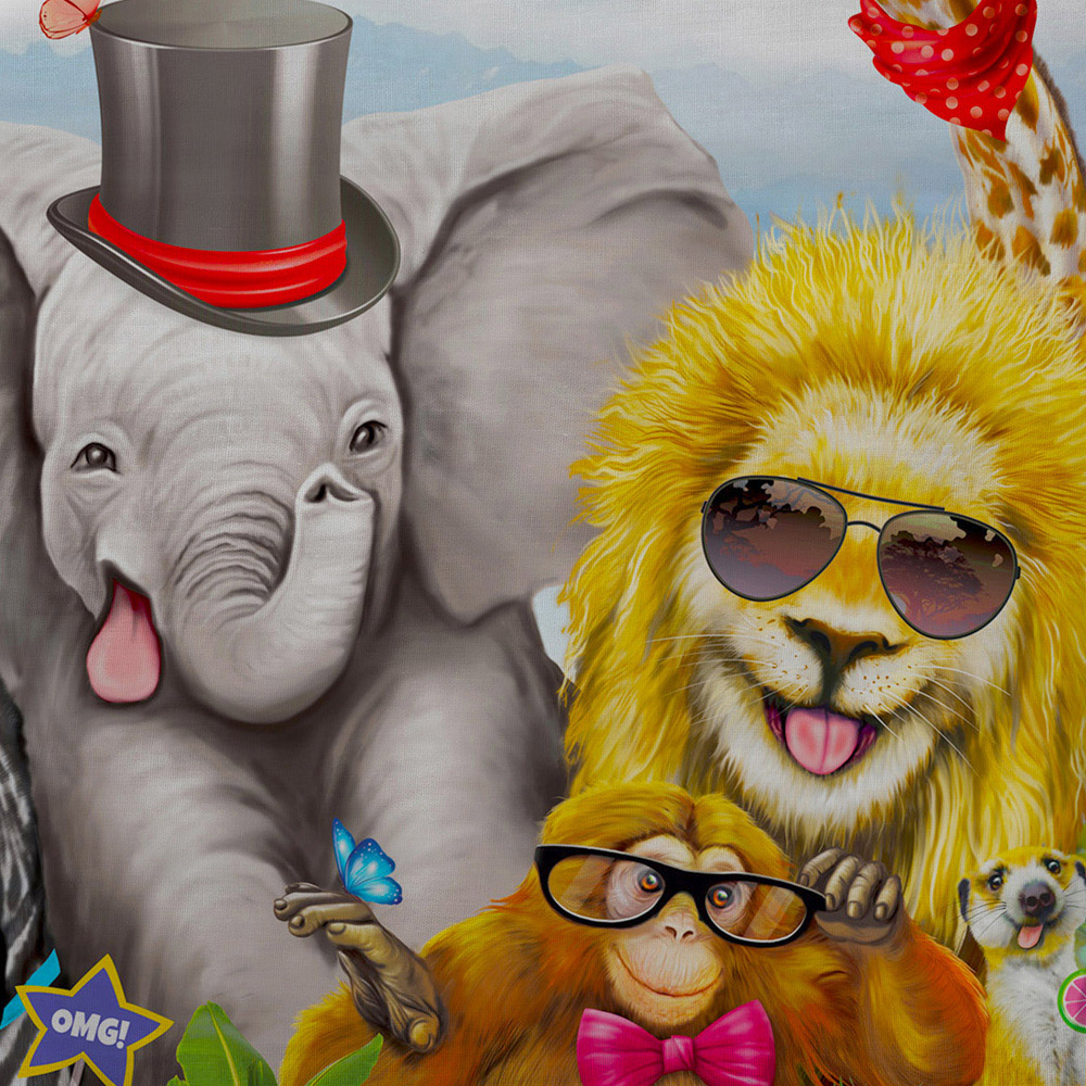 Velosso Single Multicolour Selfie Animal Duvet Cover Set Image 4