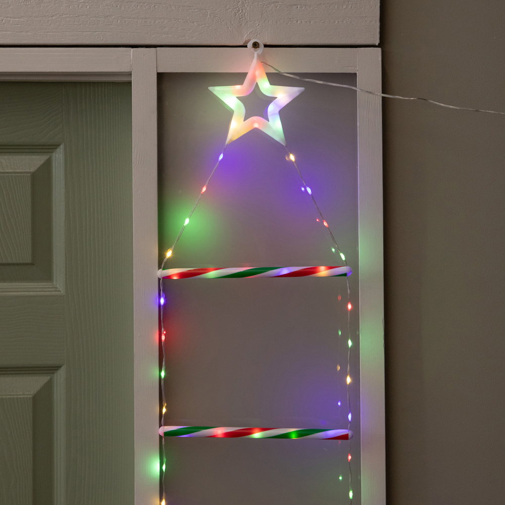 Samuel Alexander 124 Multicolour LED Light-Up Santa Climbing Ladder Christmas Decoration 1.92m Image 5