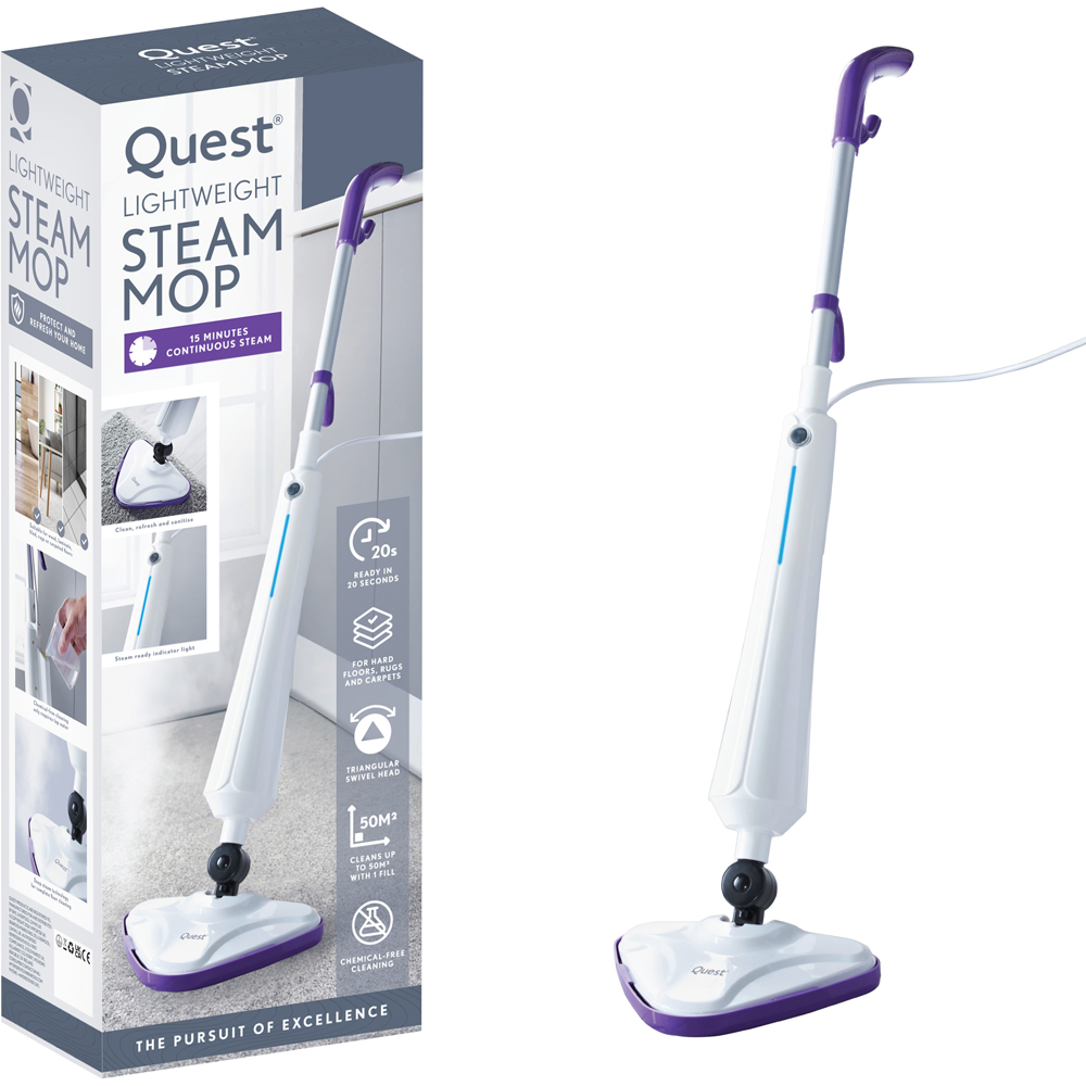 Quest 41989 White Corded Steam Mop 1300W Image 3