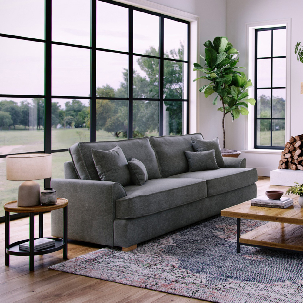 Alba City 4 Seater Steel Fabric Sofa Image 5