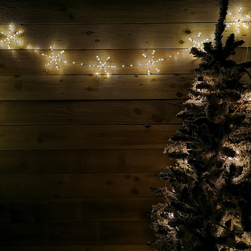 Samuel Alexander 258 Warm White LED MicroBrights Christmas Snowflake String Lights Set of 10 Image 2