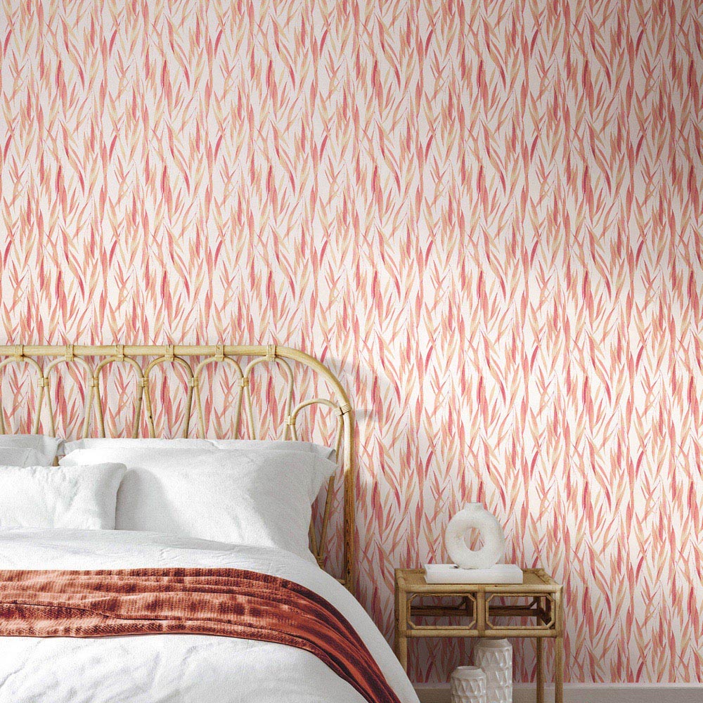 Hoopla Walls Oasis Eucalyptus Whisper Coral Mix Wallpaper Image 2