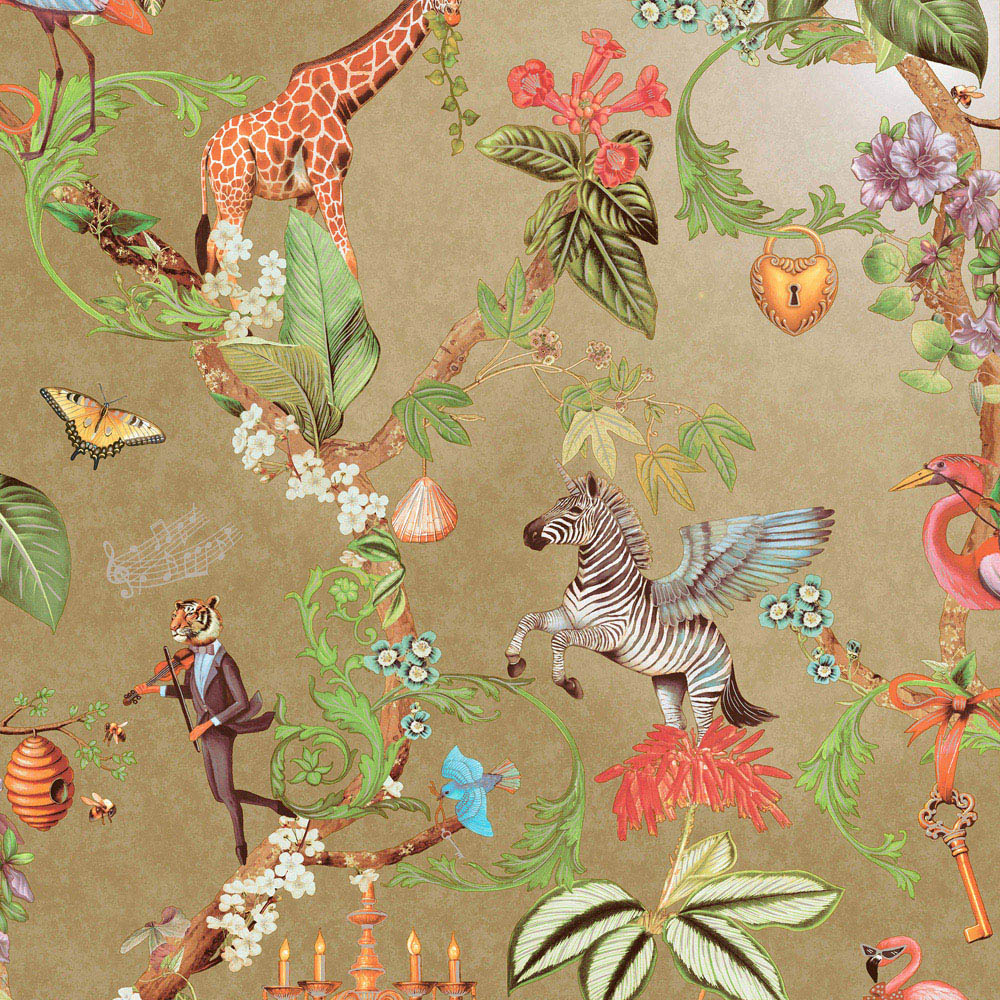 Holden Decor Safari Symphony Gold Wallpaper Image 1