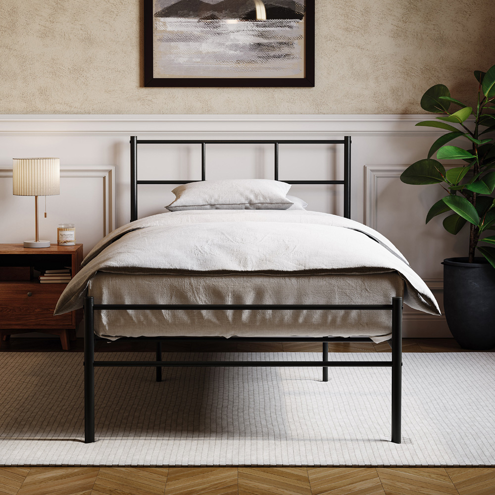 Vida Designs Dorset Single Black Metal Bed Frame Image 3
