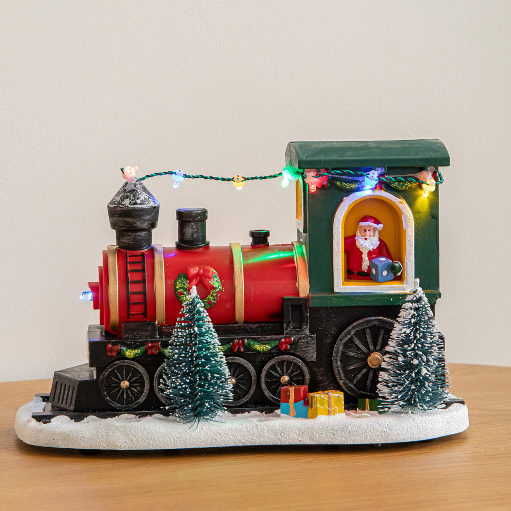 Samuel Alexander 8 Multicolour LED Light-Up Christmas Train with Santa 22cm Image 3