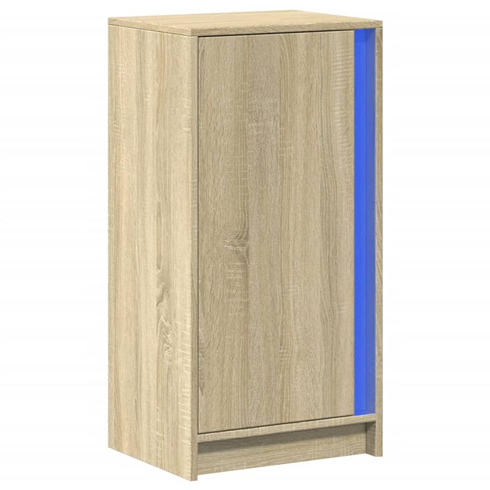 vidaXL Single Door Sonoma Oak Sideboard with RGB LED Lights Image 3