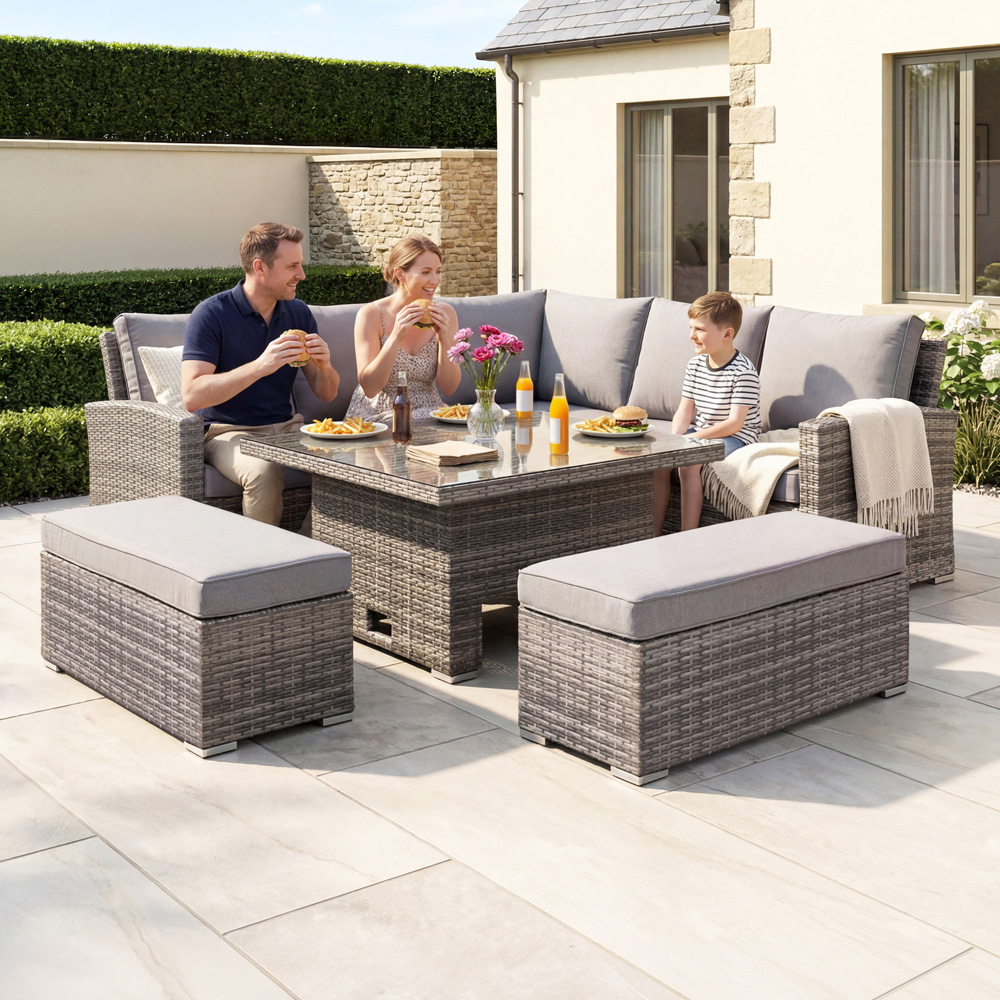 Charles Bentley 6 Seater Corner Lounge Set Image 9