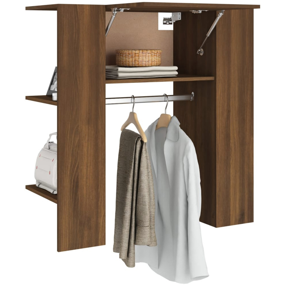 vidaXL Single Door 2 Shelf Brown Hallway Cabinet Image 4