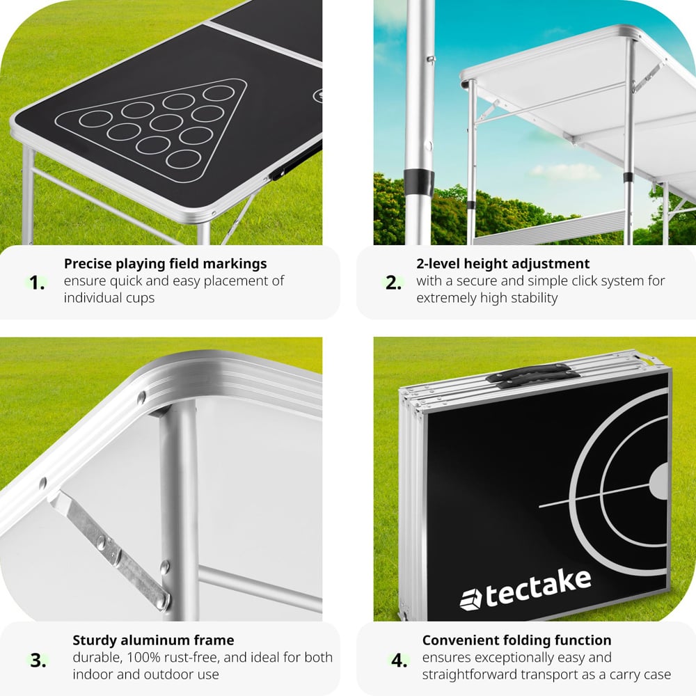 tectake Adjustable and Foldable Beer Pong Table Image 5