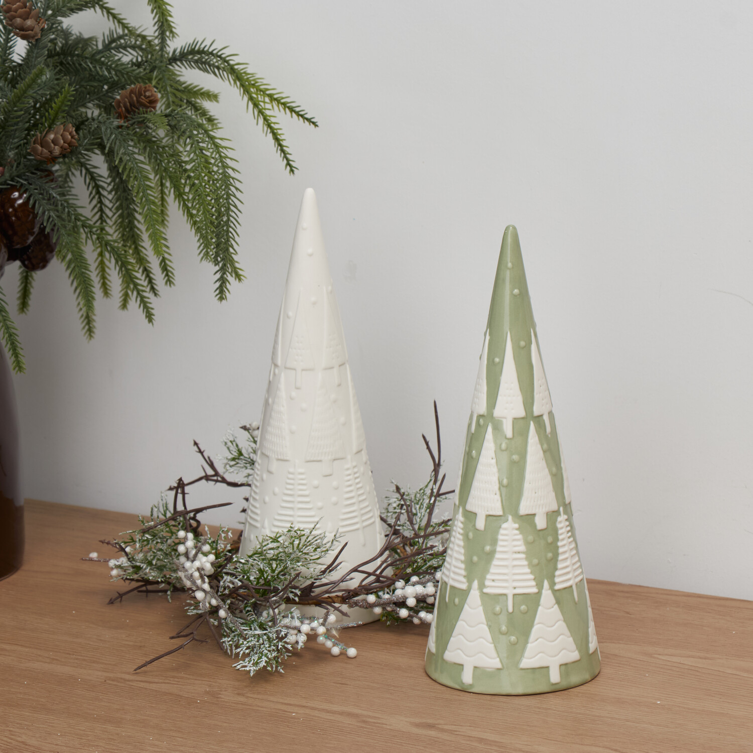 Decorative Tree Ornament Sage or White Image 2