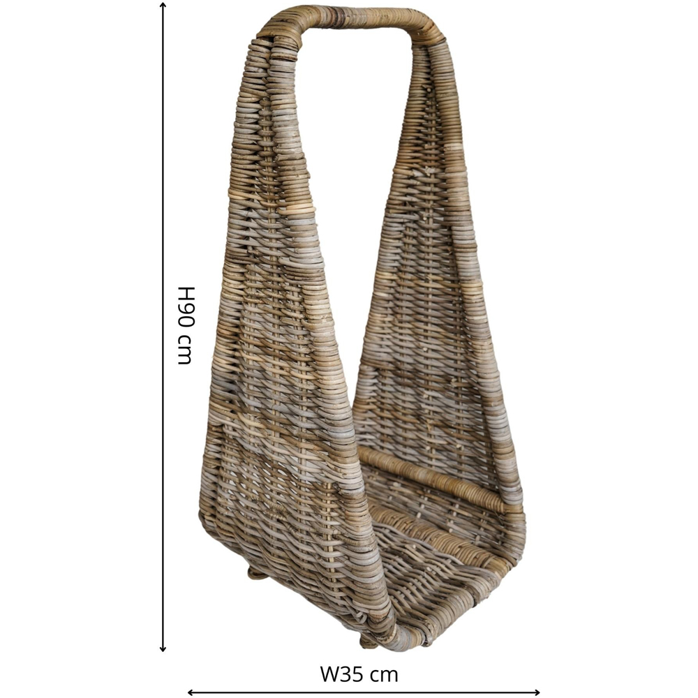 Ivyline Natural Rattan Tall Rustic Log Storage Basket Image 8