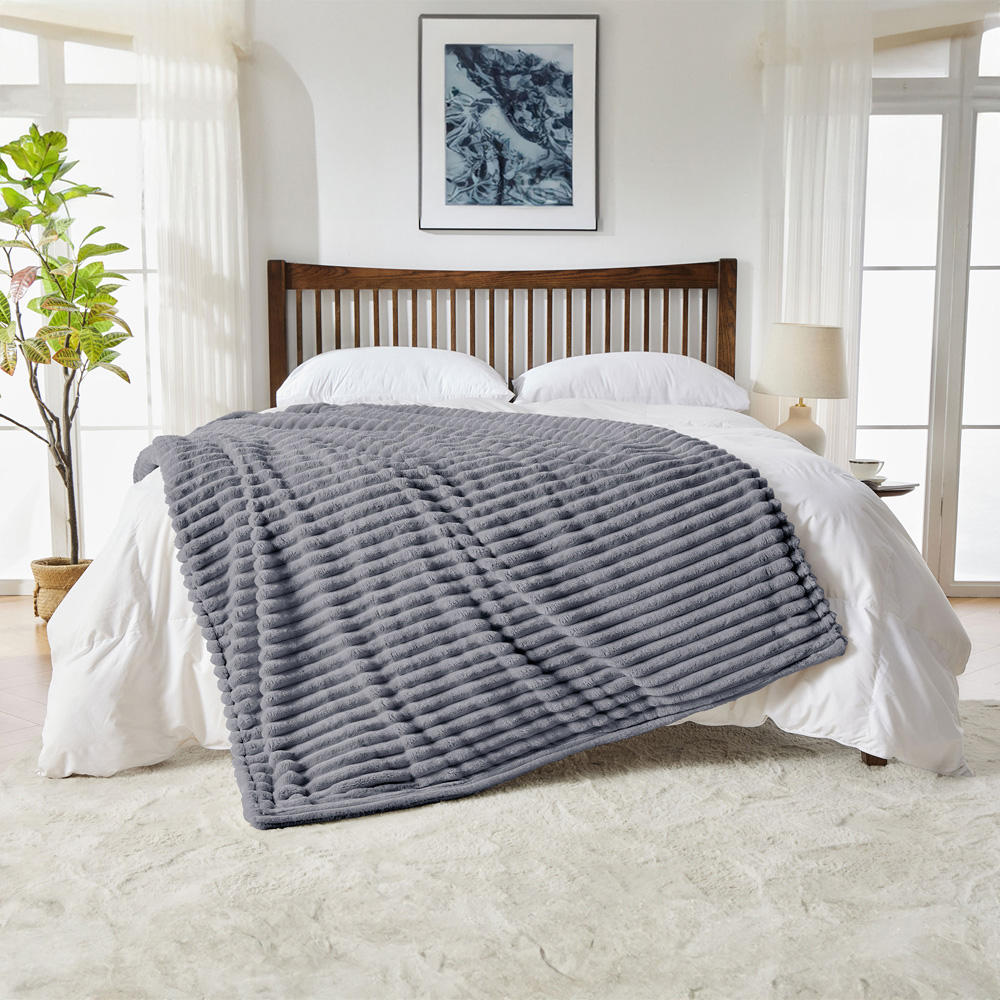 Neo Grey Fleece Electric Blanket with Timer and Heat Settings Image 5