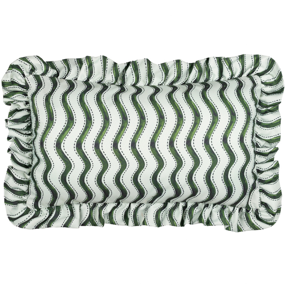 Furn Summer Solstice Green Wiggly Stripe Cushion 30 x 50cm Image 1