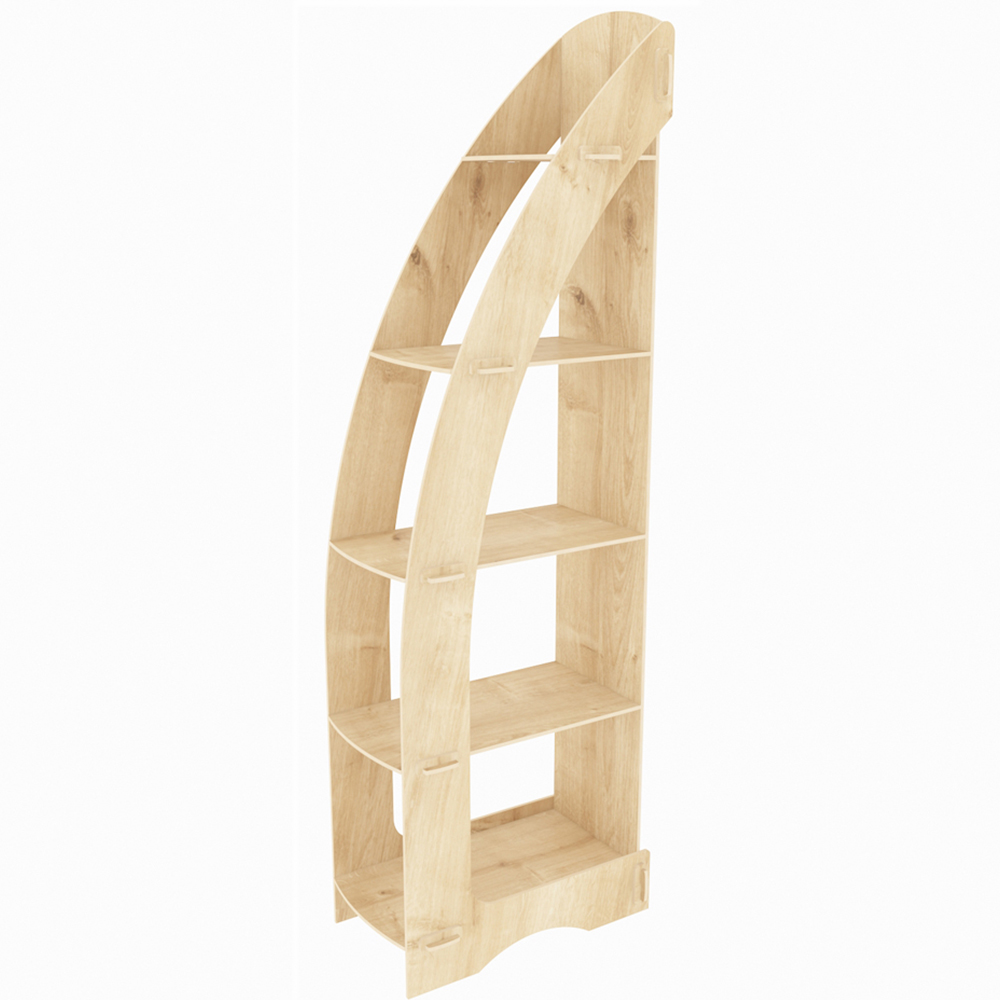 Decorotika Orsa 5 Shelf MDF Corner Bookcase Image 2