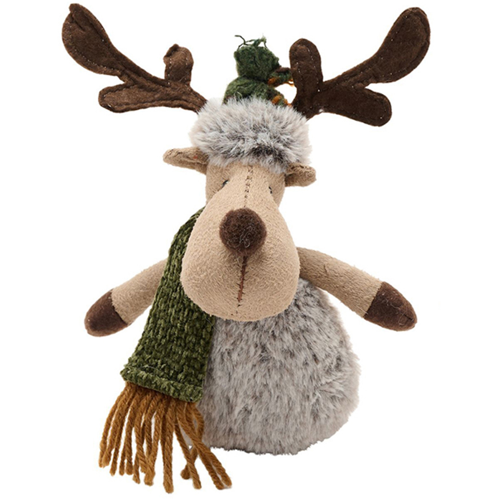The Christmas Gift Co Plush Sitting Moose Ornament 2 Pack Image 3