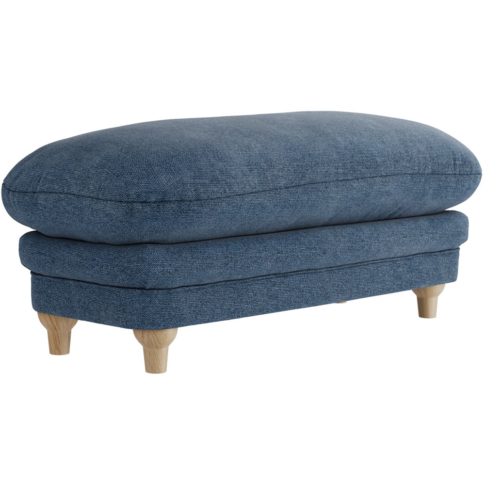 Plumpton Denim Blue Weave Footstool Image 2