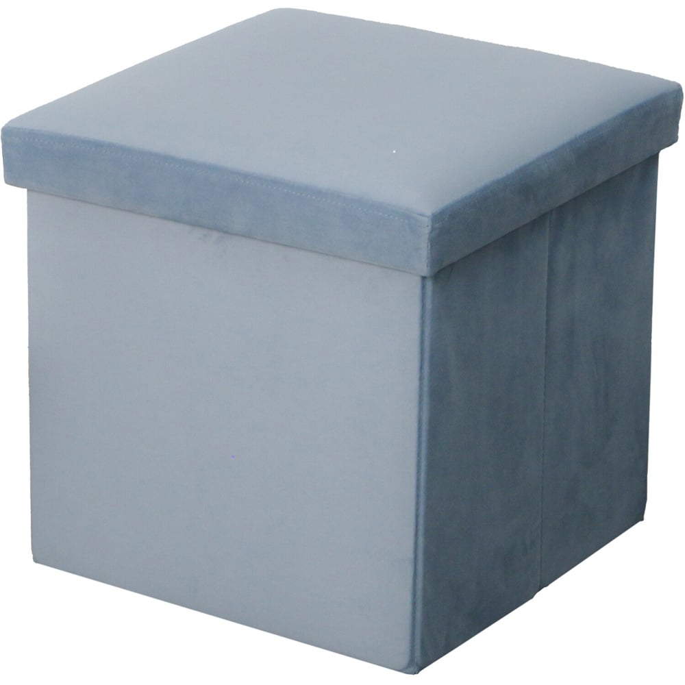 Seville Velvet Storage Box - Blue Image 2