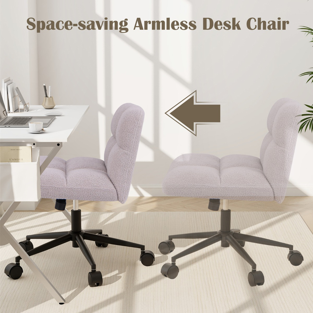 Costway Grey Modern Cross Legged Swivel Chair Image 8