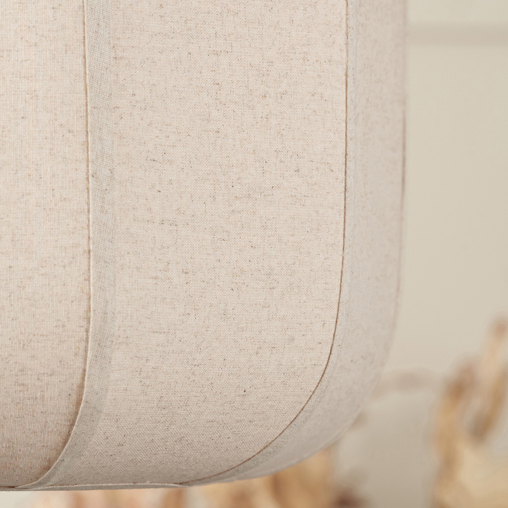 Pacific Lifestyle Oscar Costal Natural Linen Shade Black Structured Pendant Light Image 4