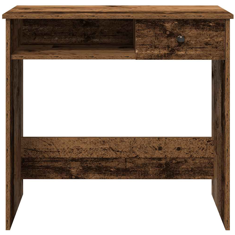 vidaXL Single Drawer Single Shelf Computer Desk Old Wood Effect Image 3