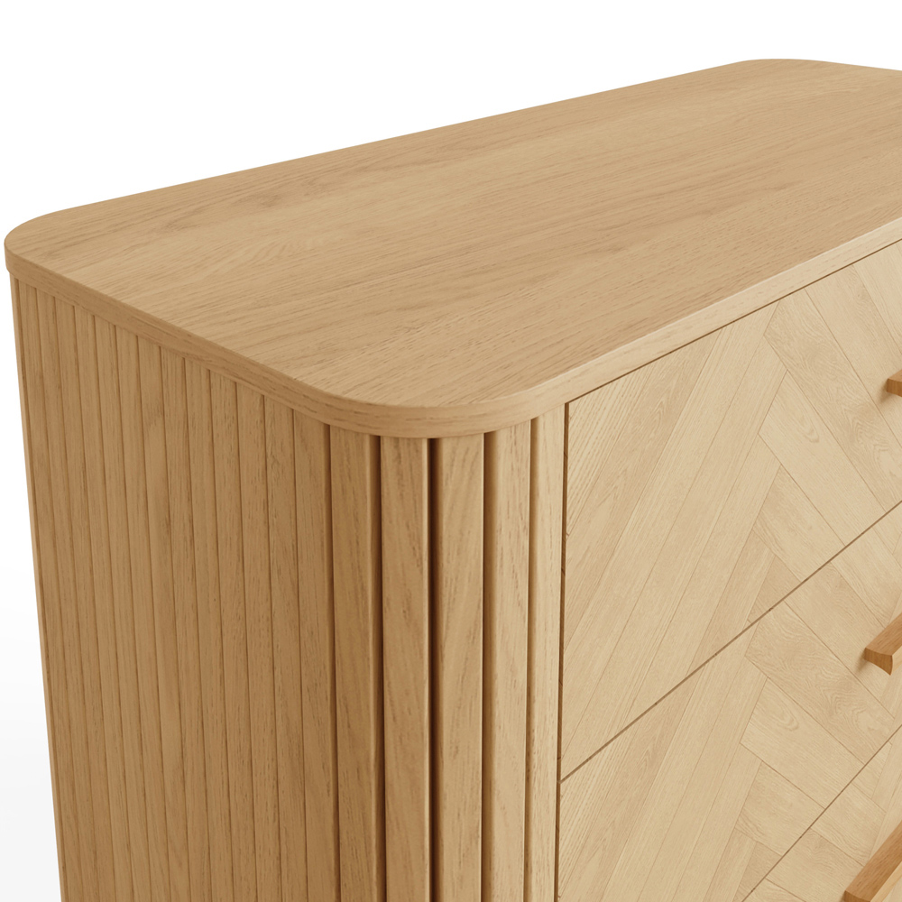 GFW Axel 4 Drawer Oak Chevron Pattern Chest of Drawers Image 6