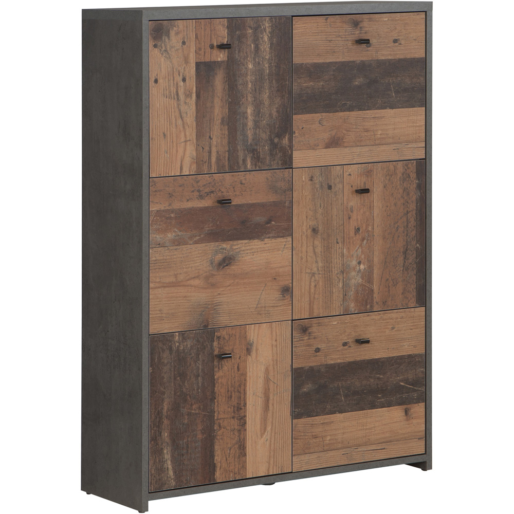 Florence Best 6 Doors Dark Grey Old-Wood Storage Chest Image 2