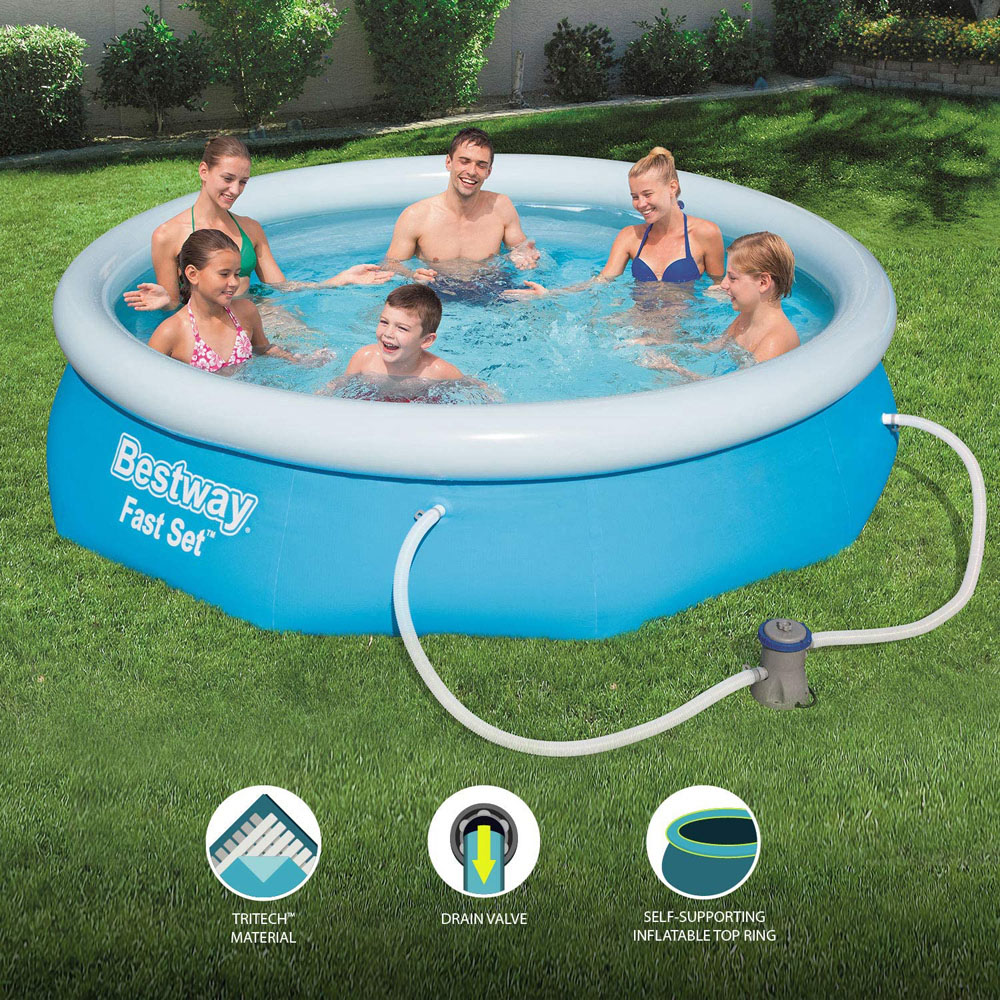 Bestway Fast Set Blue Paddling Swimming Pool with Pump 305 x 76cm Image 5